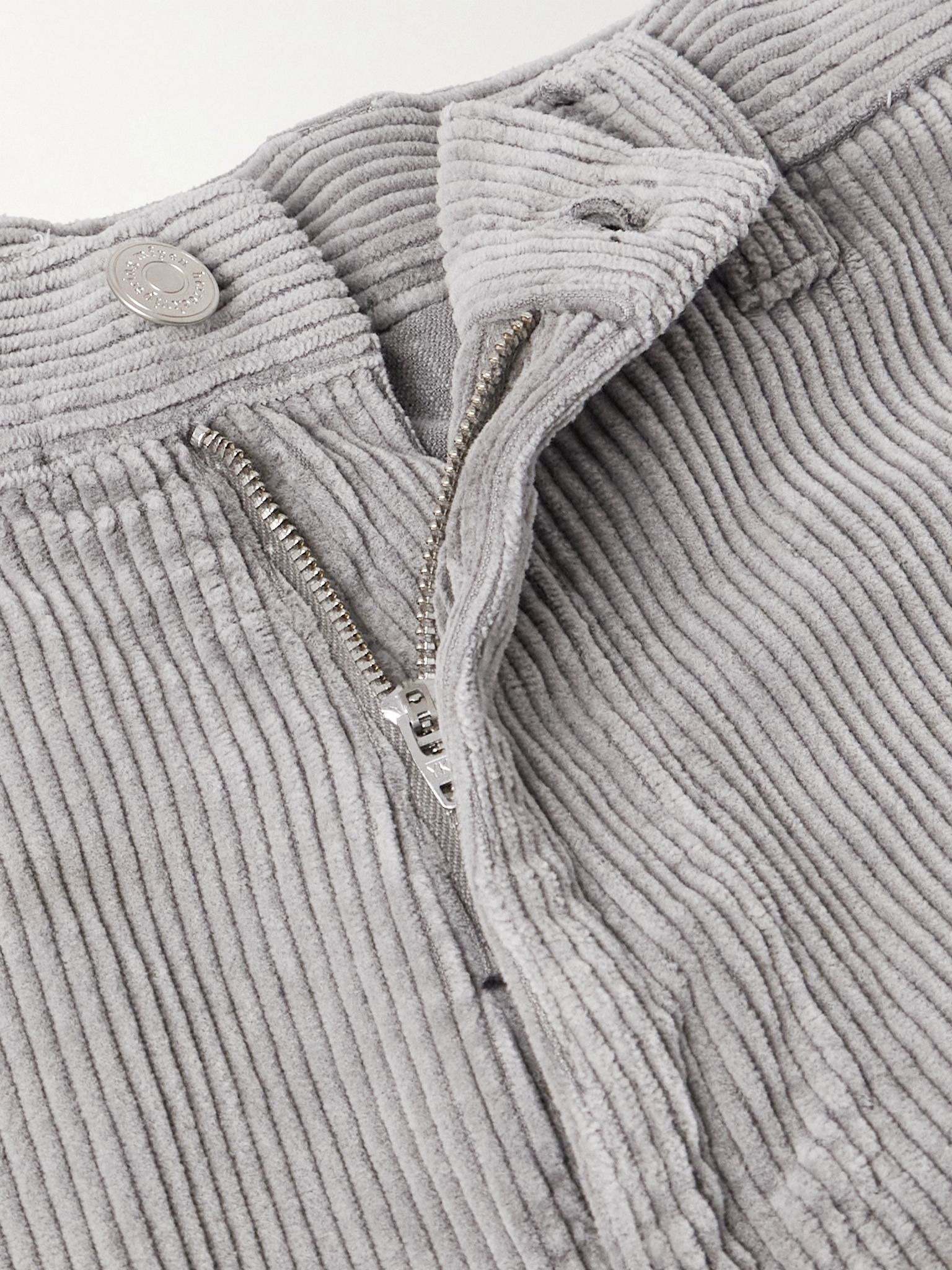 Straight-Leg Cotton-Corduroy Trousers Gray - 6