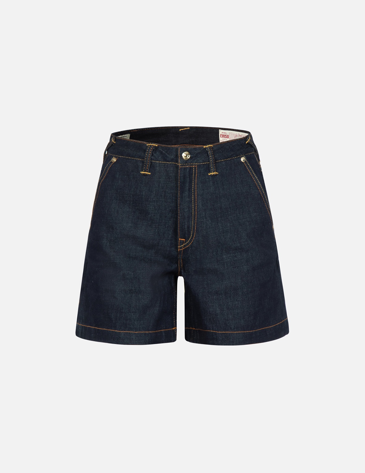 SEAGULL AND LOGO GRADATED EMBROIDERY DENIM SHORTS - 2