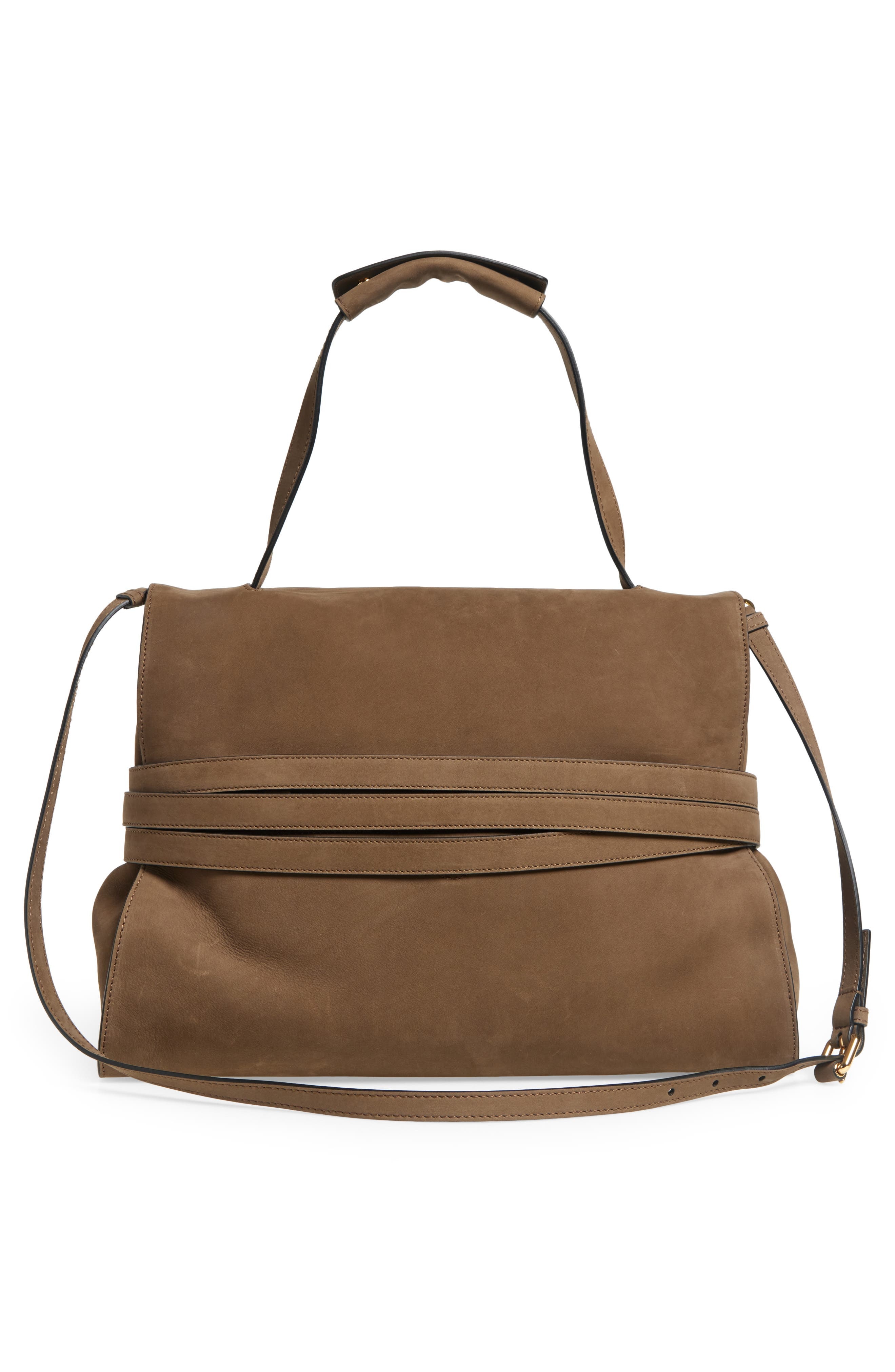 Moschino Medium Tie Me Suede Shoulder Bag in Forest at Nordstrom - 4