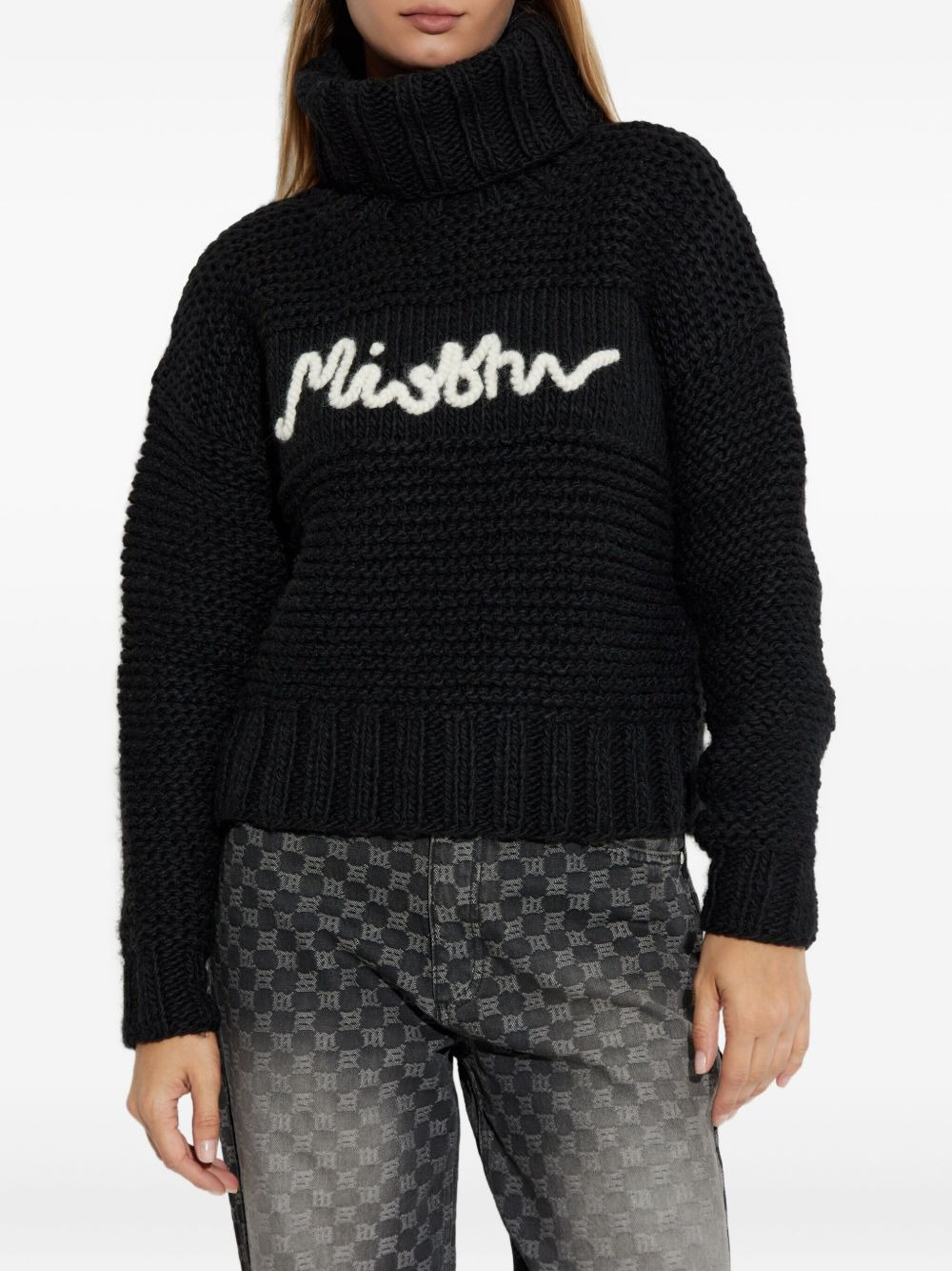 roll-neck logo-detail sweater - 3