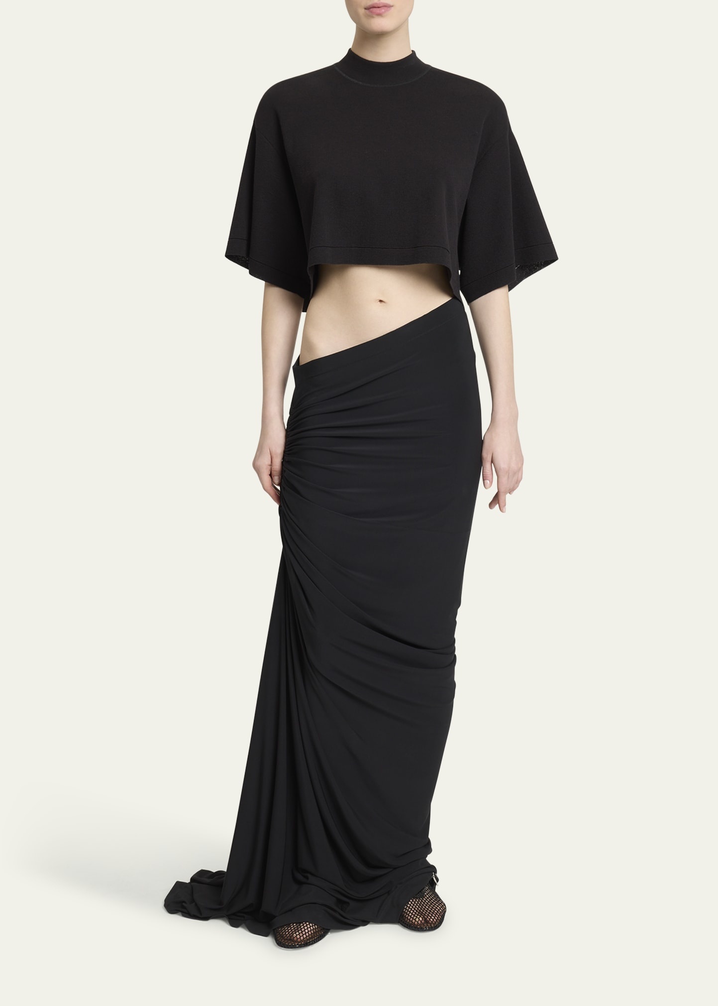 Ruched Long Skirt - 2