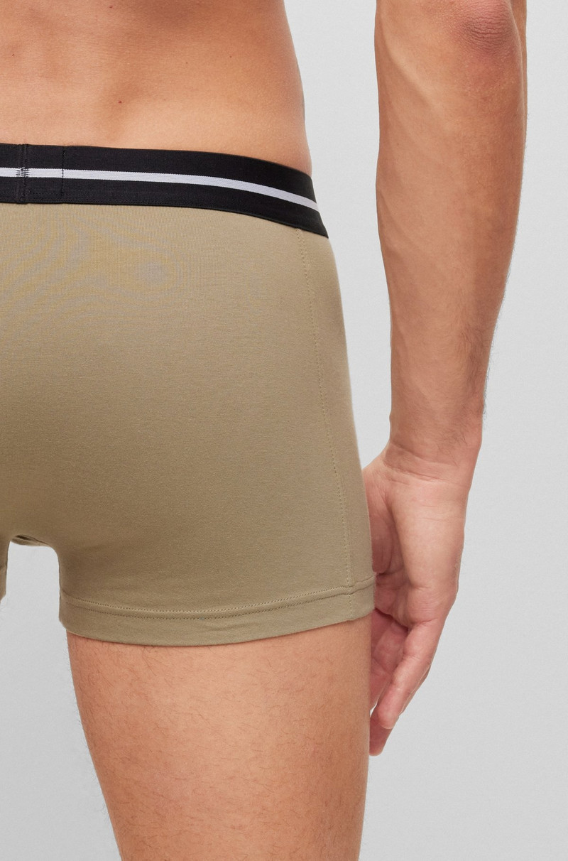 THREE PACK OF STRETCH-COTTON TRUNKS WITH LOGO WAISTBANDS 5