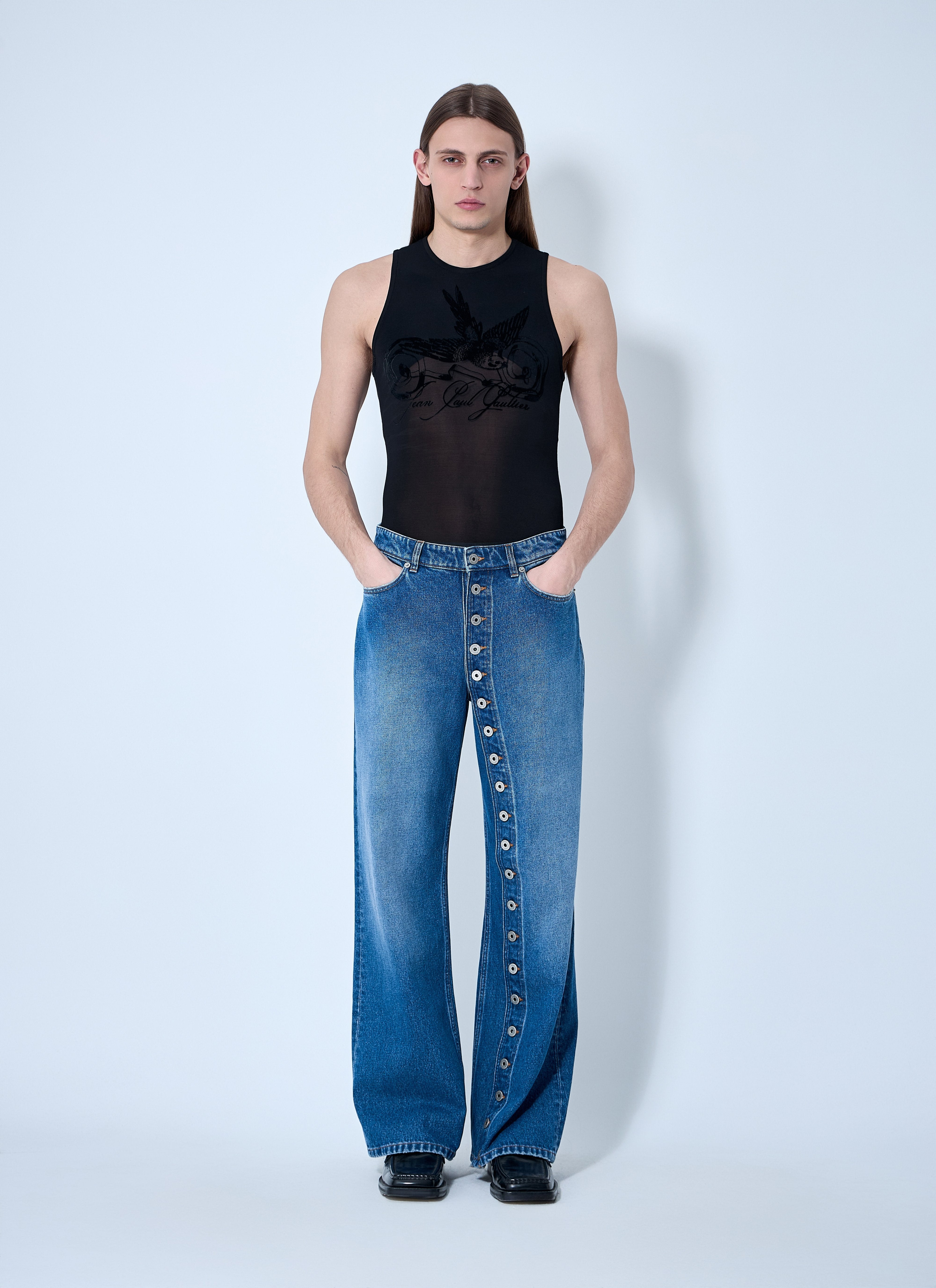 Jean Paul Gaultier Men Mesh Tattoo Tank Top - 2