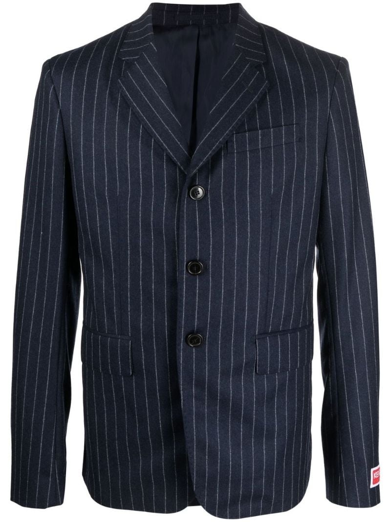 pinstripe single-breasted blazer - 1