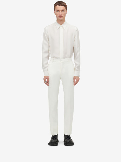Alexander McQueen Men's Tailored Cigarette Trousers in Soft White outlook
