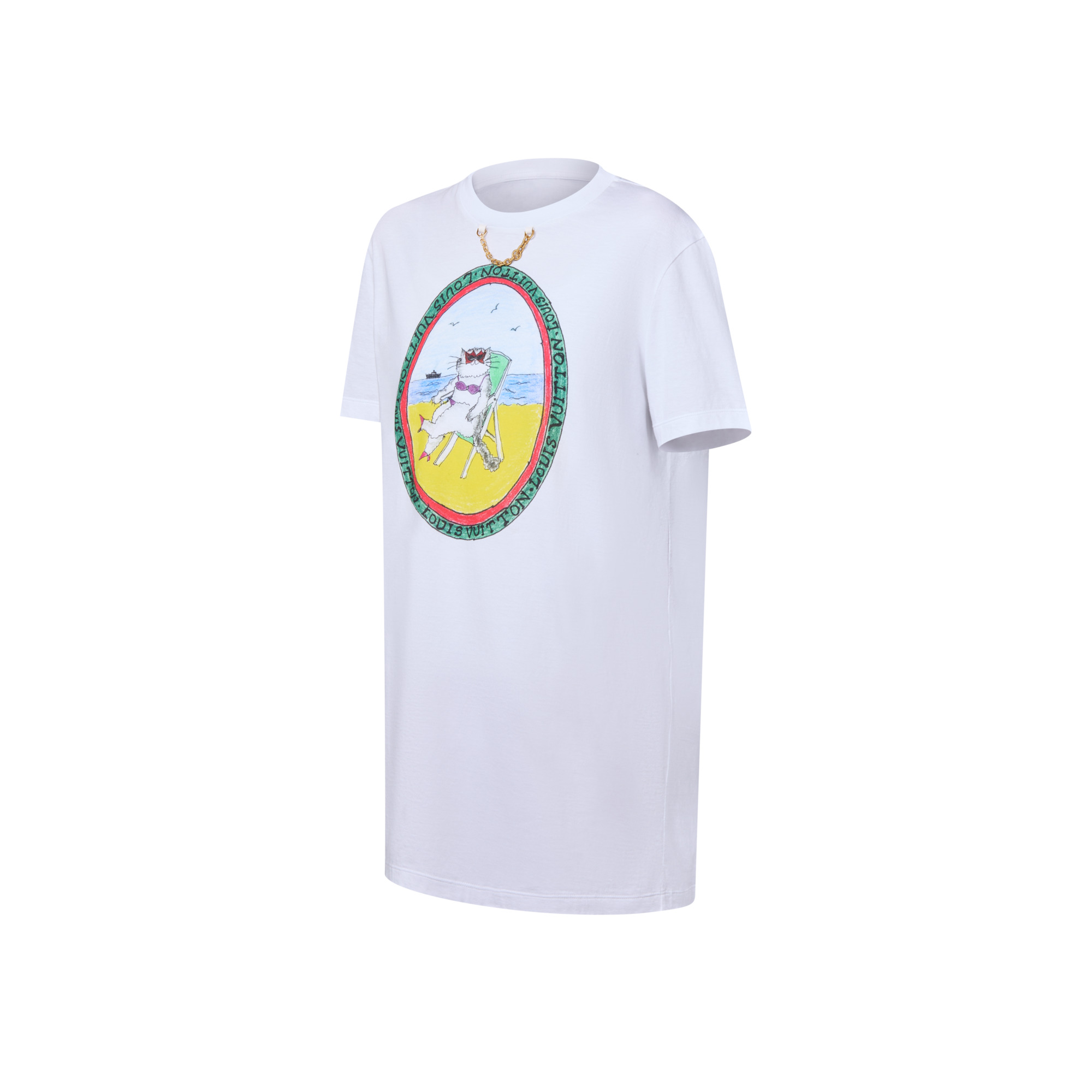 Cat Stamp T-Shirt Dress - 2