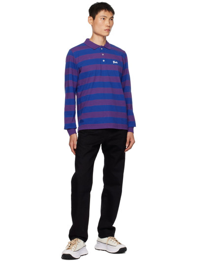Noah Purple & Blue Striped Long Sleeve Polo outlook