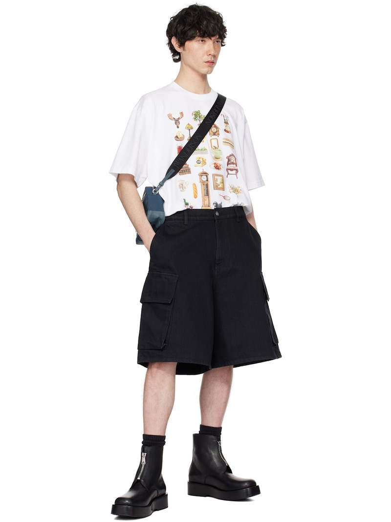 JW Anderson Black Cargo Denim Shorts outlook
