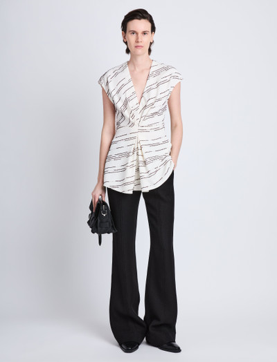Proenza Schouler Stella Top in Textured Stripe Flou outlook