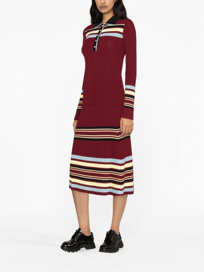 WALES BONNER Wander pleated knitted midi skirt outlook
