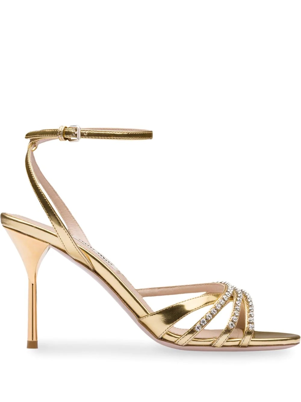 metallic 85mm sandals - 1