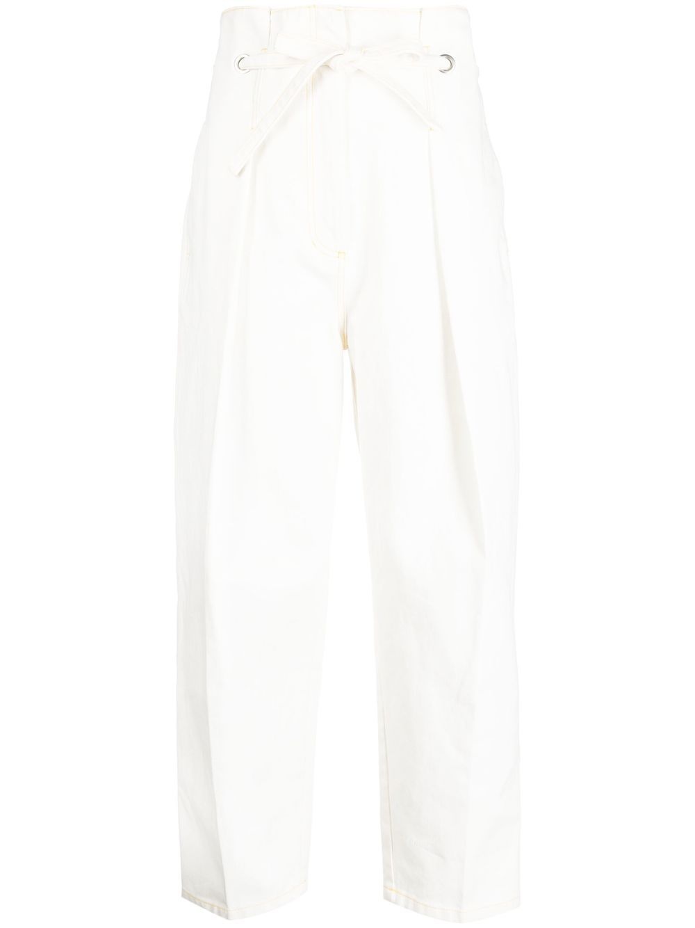 pleat-detail straight-leg trousers - 1