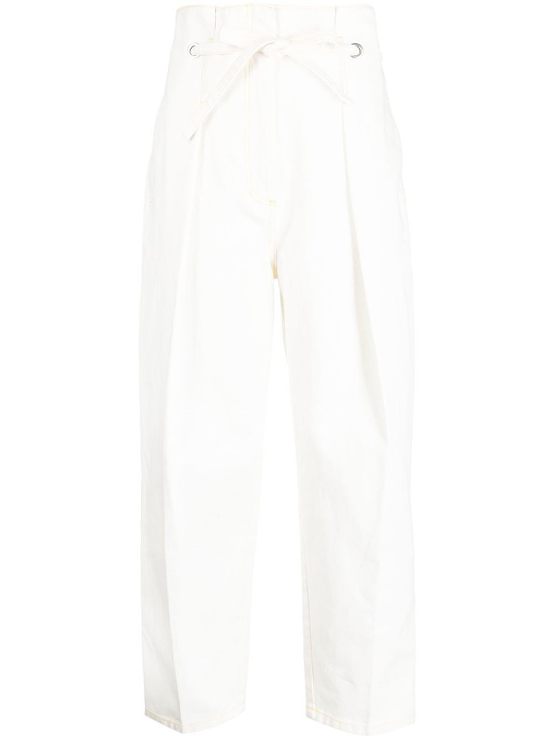 pleat-detail straight-leg trousers 1