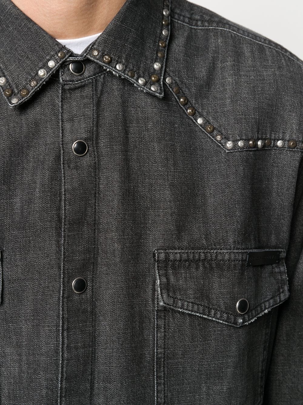 stud detail denim shirt - 5