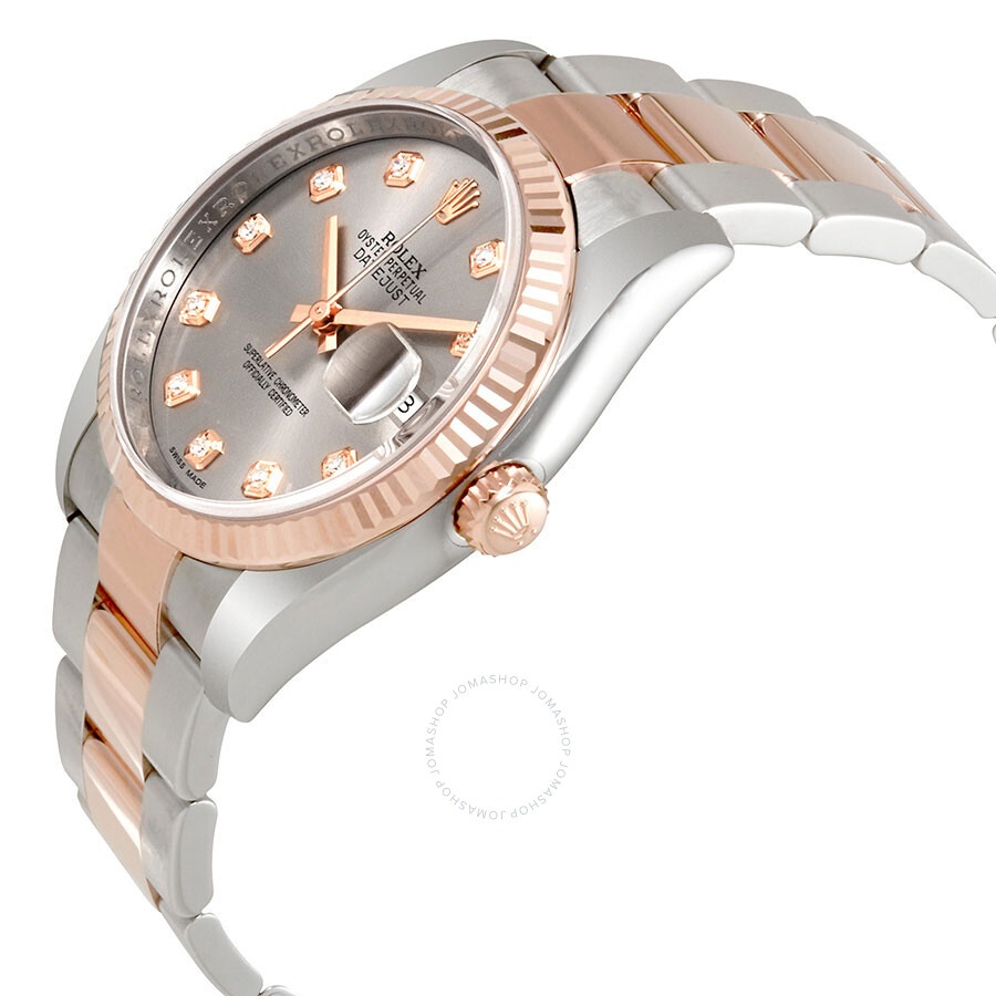 Rolex Datejust Rhodium Dial Steel and 18K Everose Gold Diamond Men's Watch 116231RDO - 2