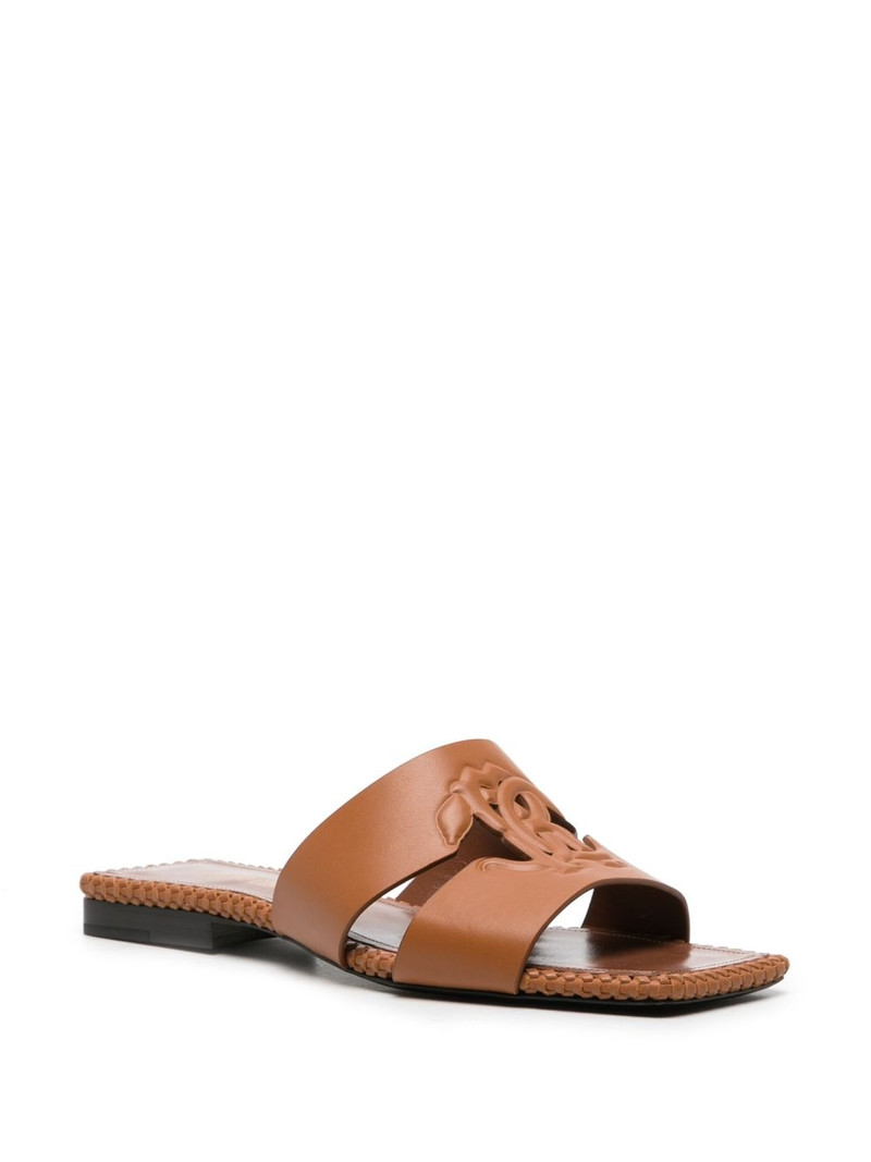 Roberto Cavalli logo-embossed leather sandals outlook
