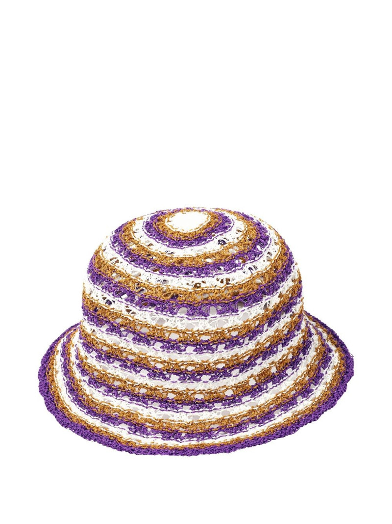 Day striped crochet-knit bucket hat 1
