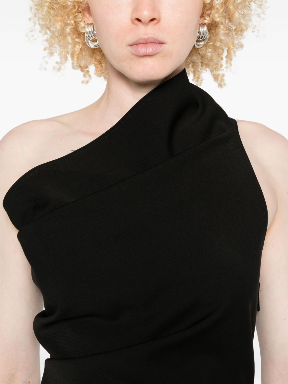 one-shoulder zip-fastening mini dress - 5