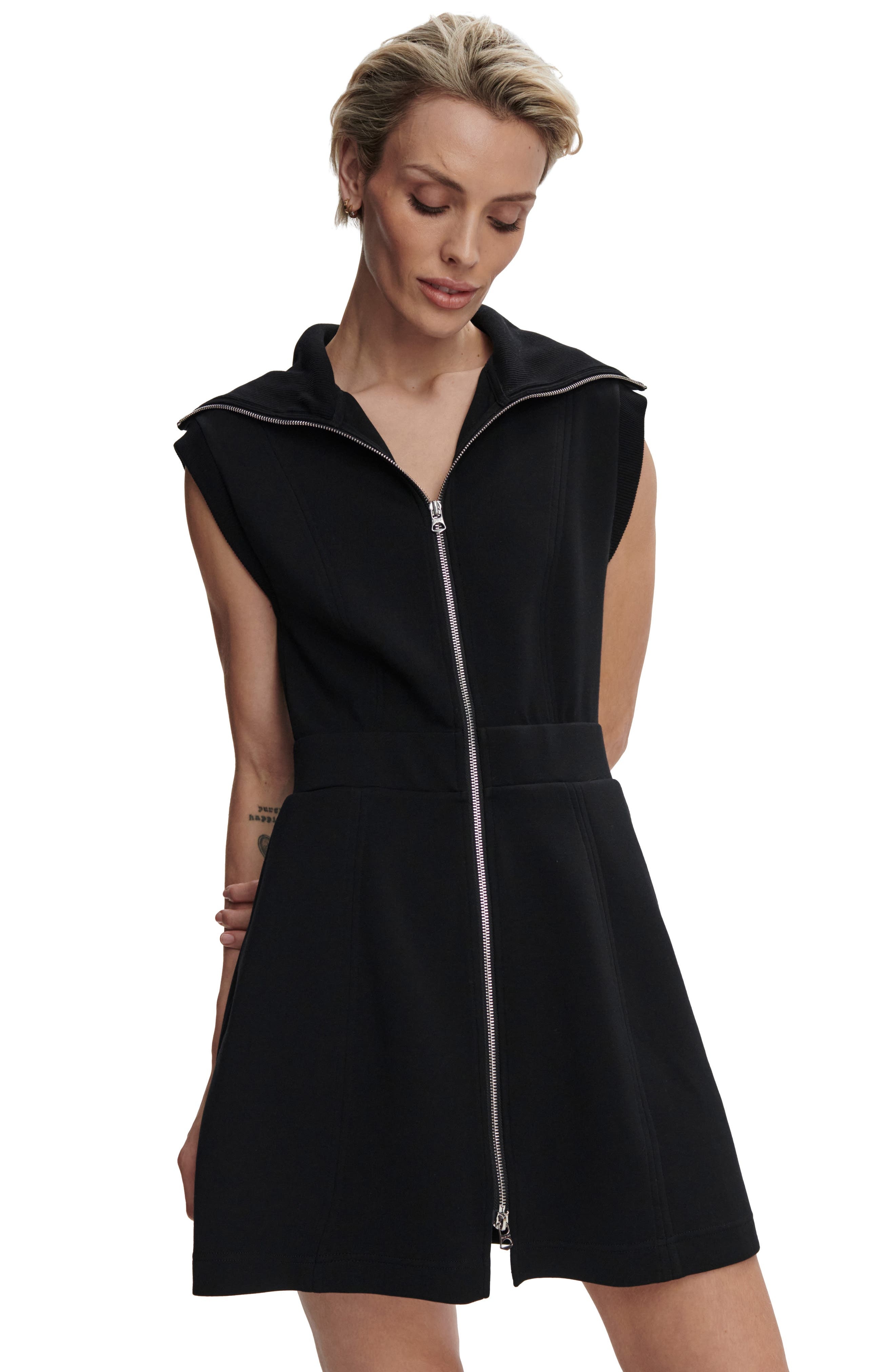 Varley Rebecca Zip Through Minidress in Black at Nordstrom - 8