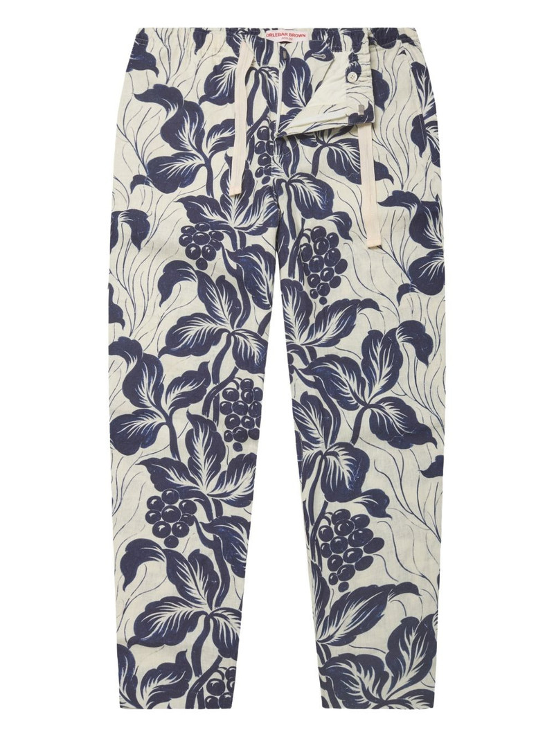 Alex floral-print linen trousers 1