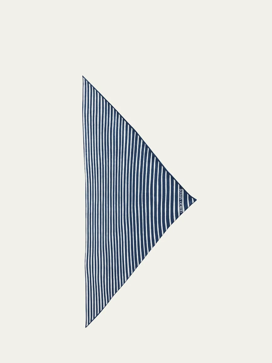 Men's Silk Stripe Neck Scarf - 1