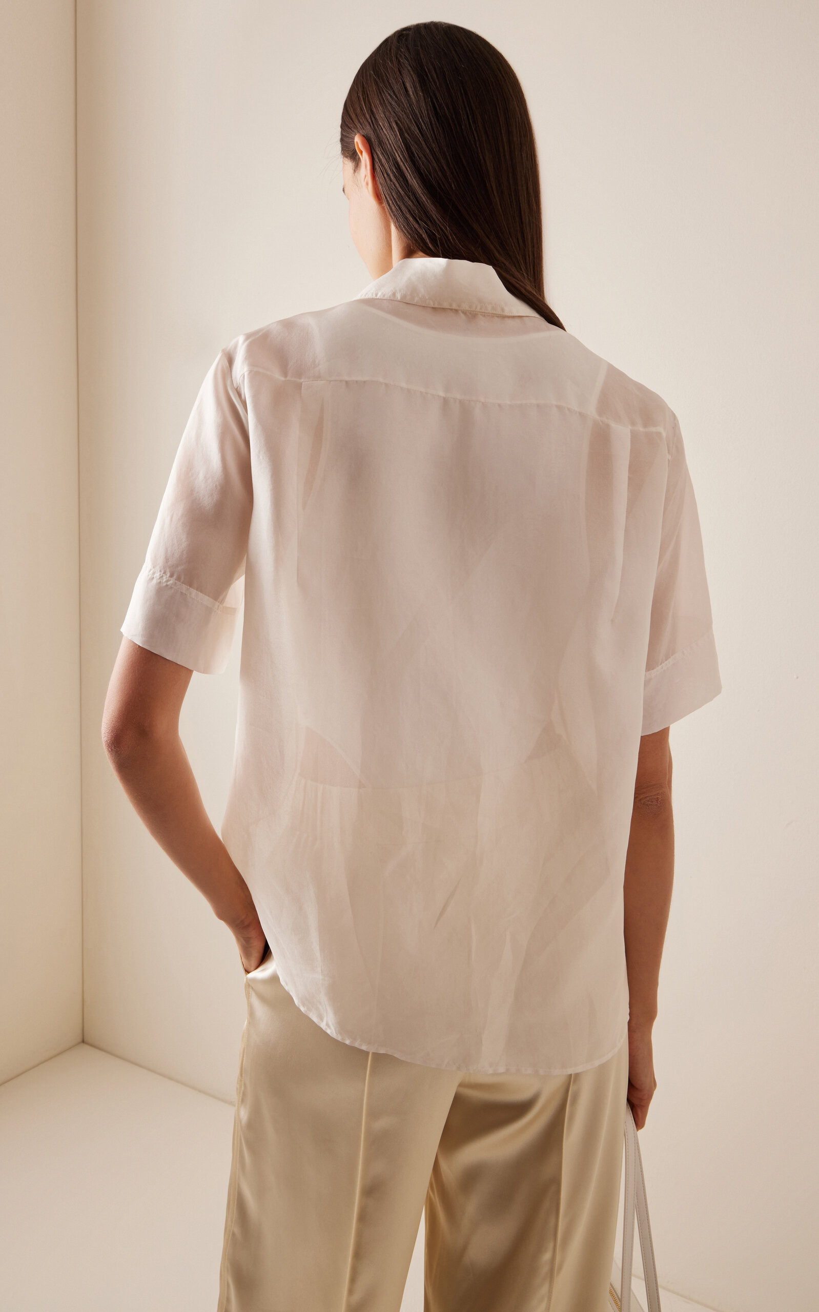 Sheer Silk Shirt ivory - 4