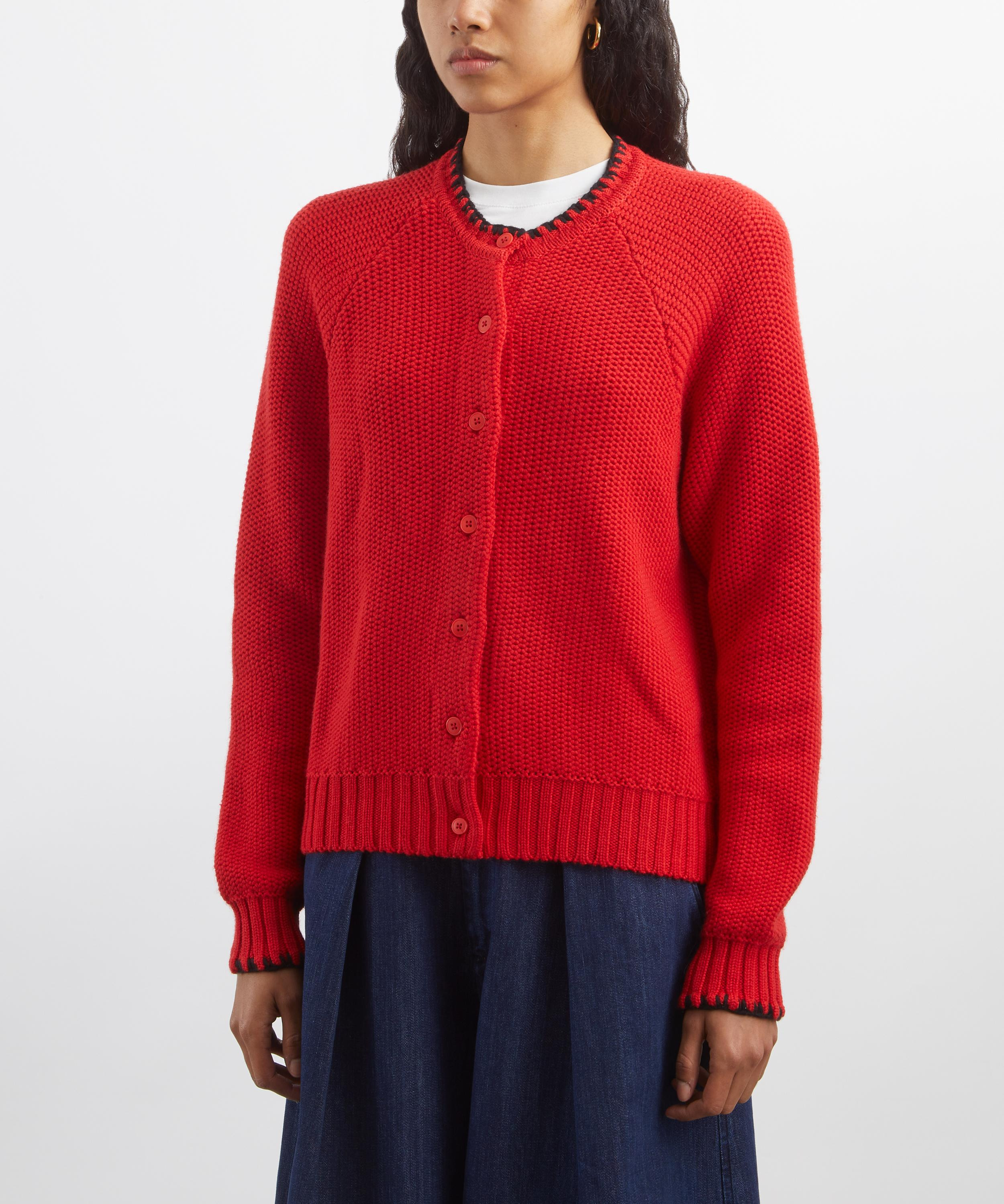 Red Lotus Lambswool Cardigan - 3
