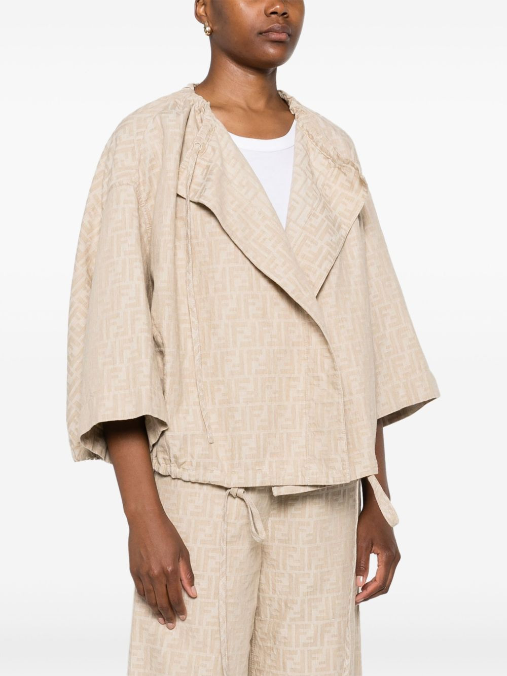FF-jacquard drawstring jacket - 3