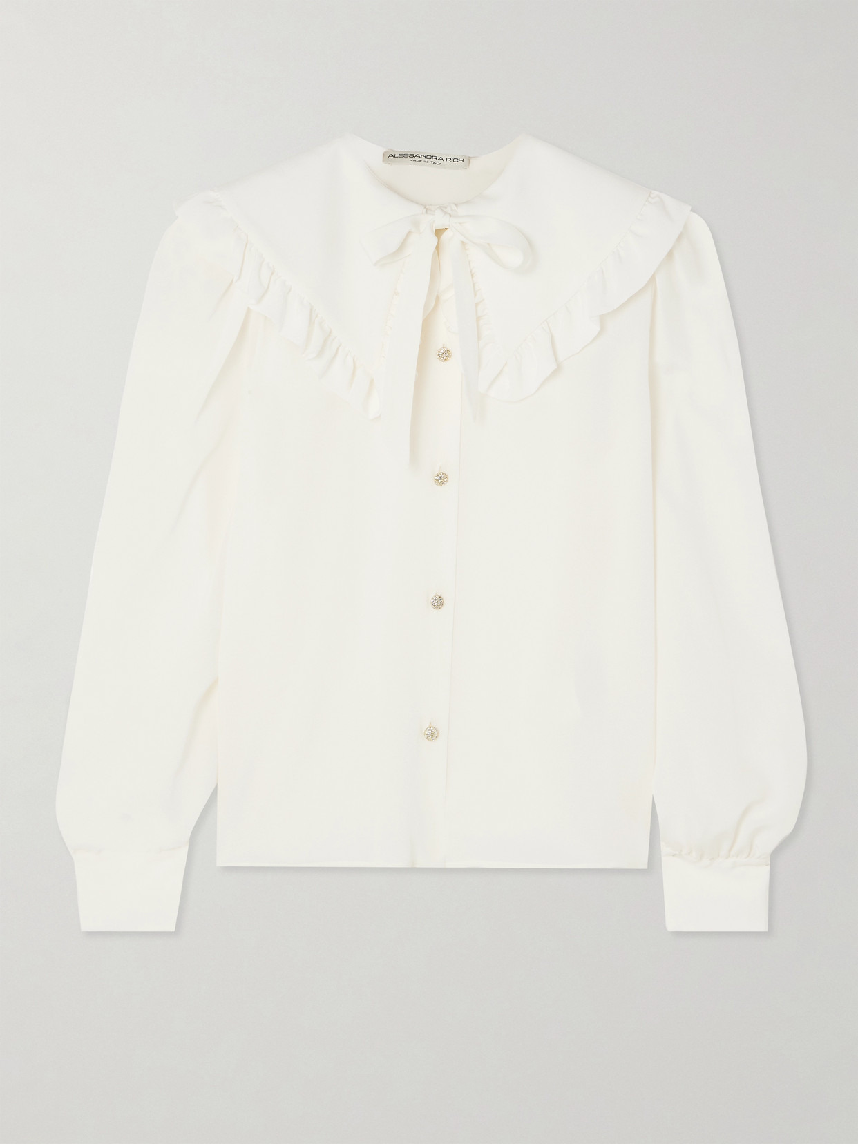 Ruffled Silk Crepe De Chine Blouse - 1