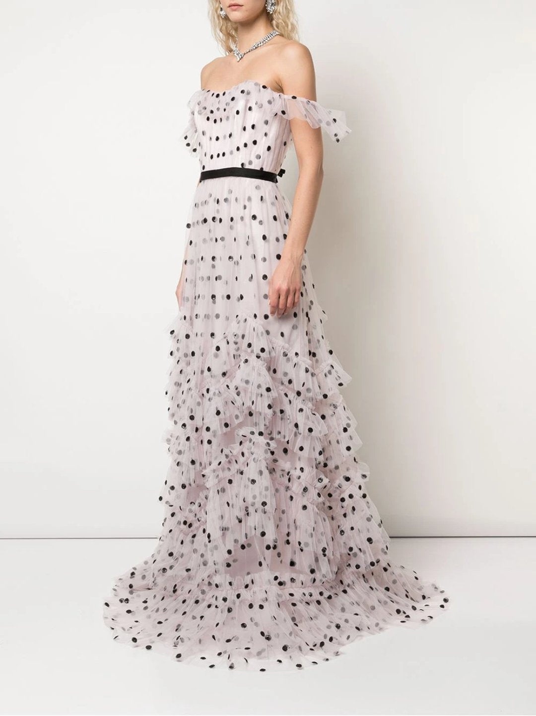 SEQUIN DOT TEXTURE GOWN - 2