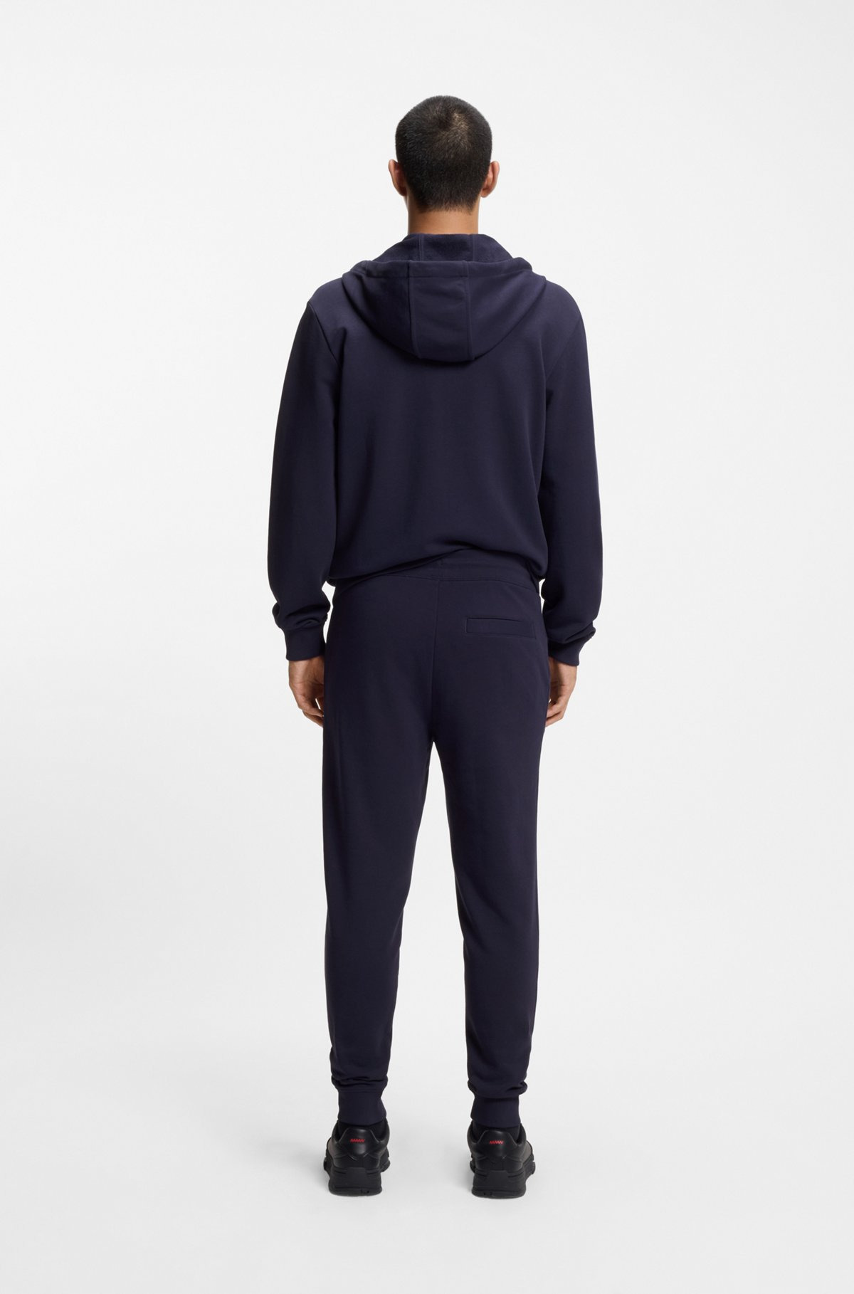 COTTON-TERRY TRACKSUIT BOTTOMS WITH LOGO LABEL - 5