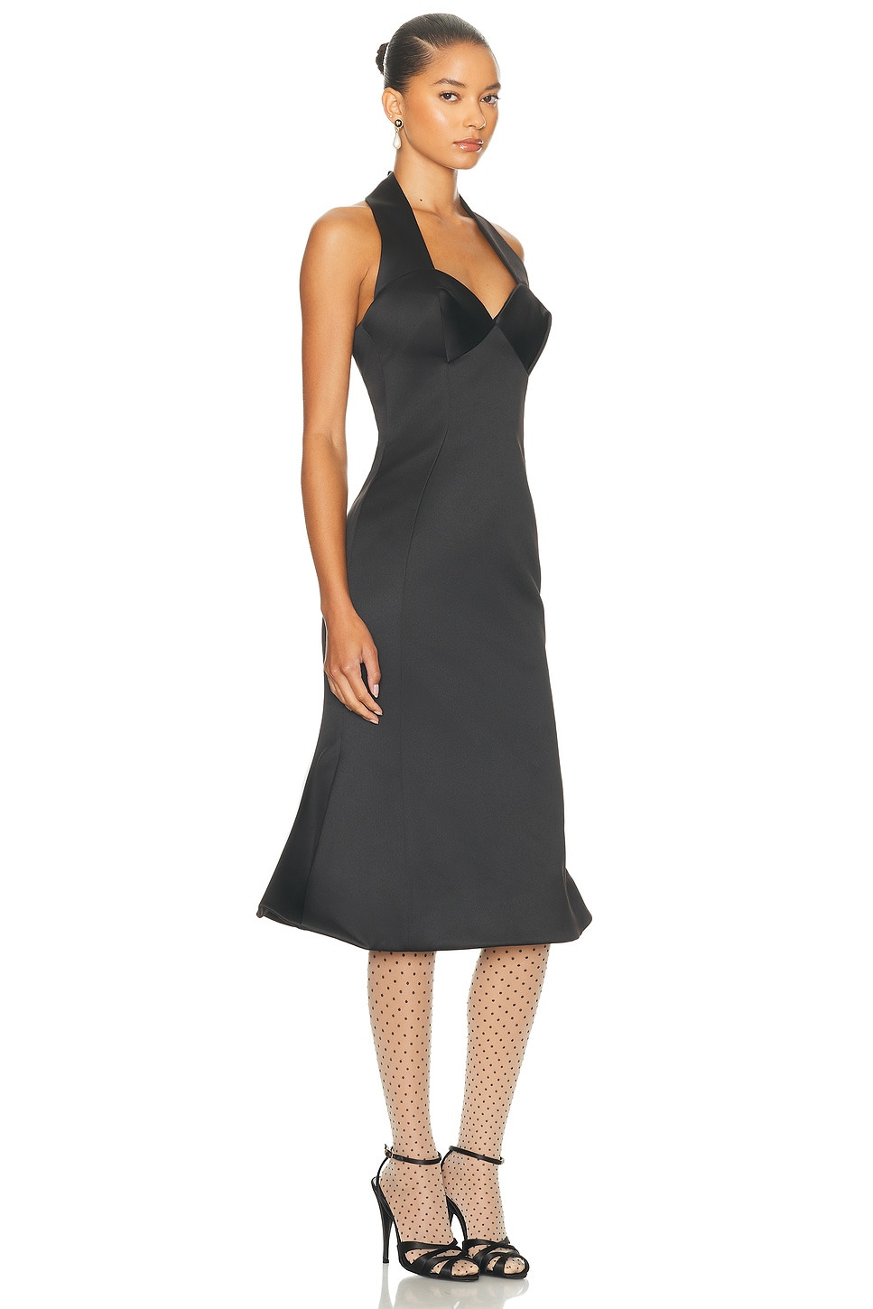 Sculpted Satin Halter Dress - 2