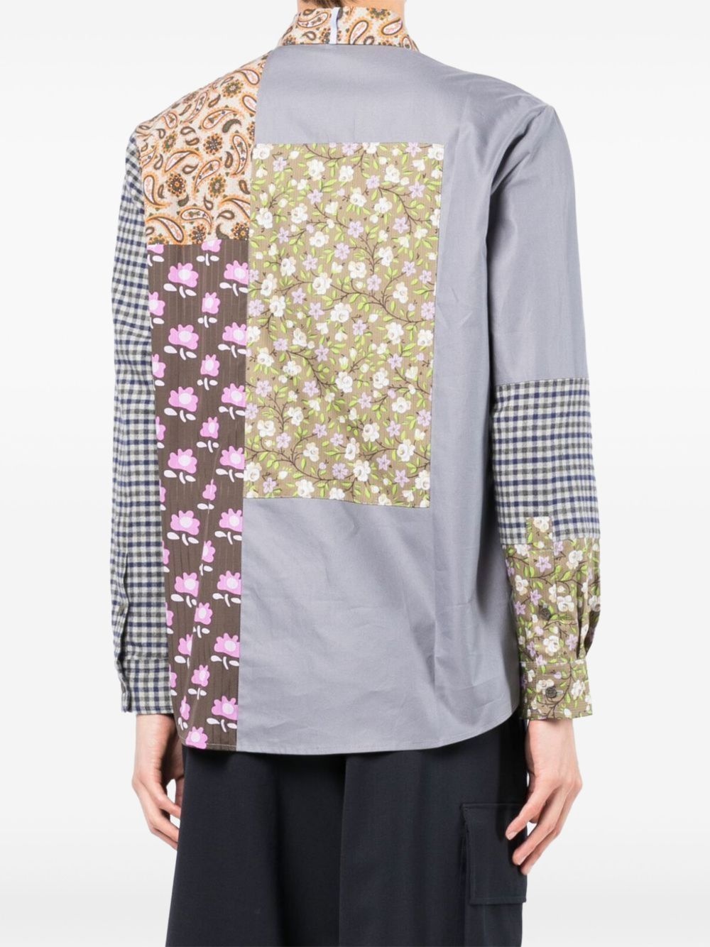 patchwork-design shirt - 4