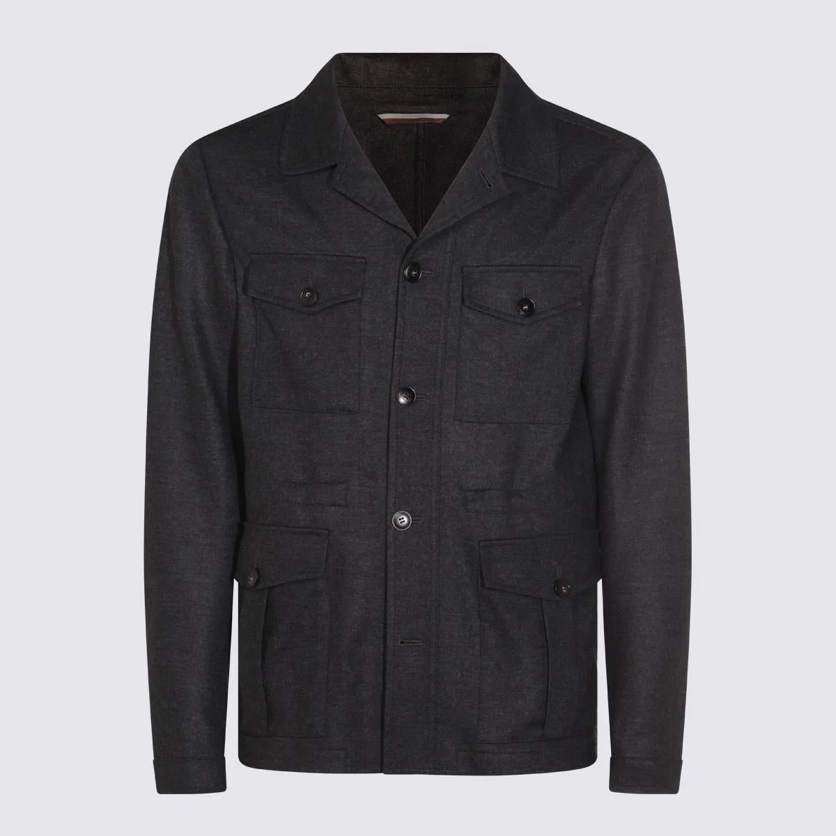 Canali Grey Wool Casual Jacket - 1