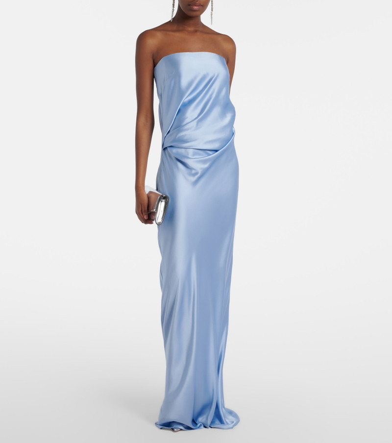 THE SEI Draped silk charmeuse bustier gown outlook