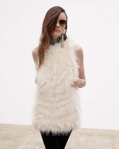 SAINT LAURENT mini dress in faux fur outlook