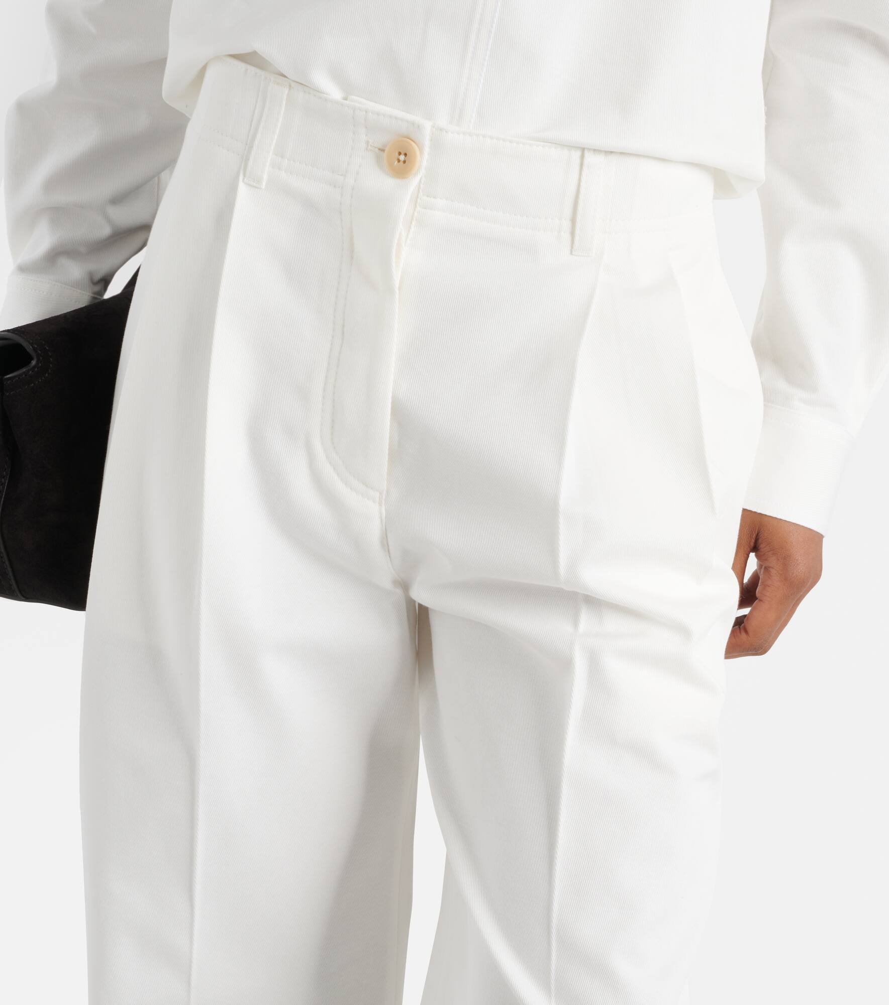 Low-rise cotton twill straight pants - 4