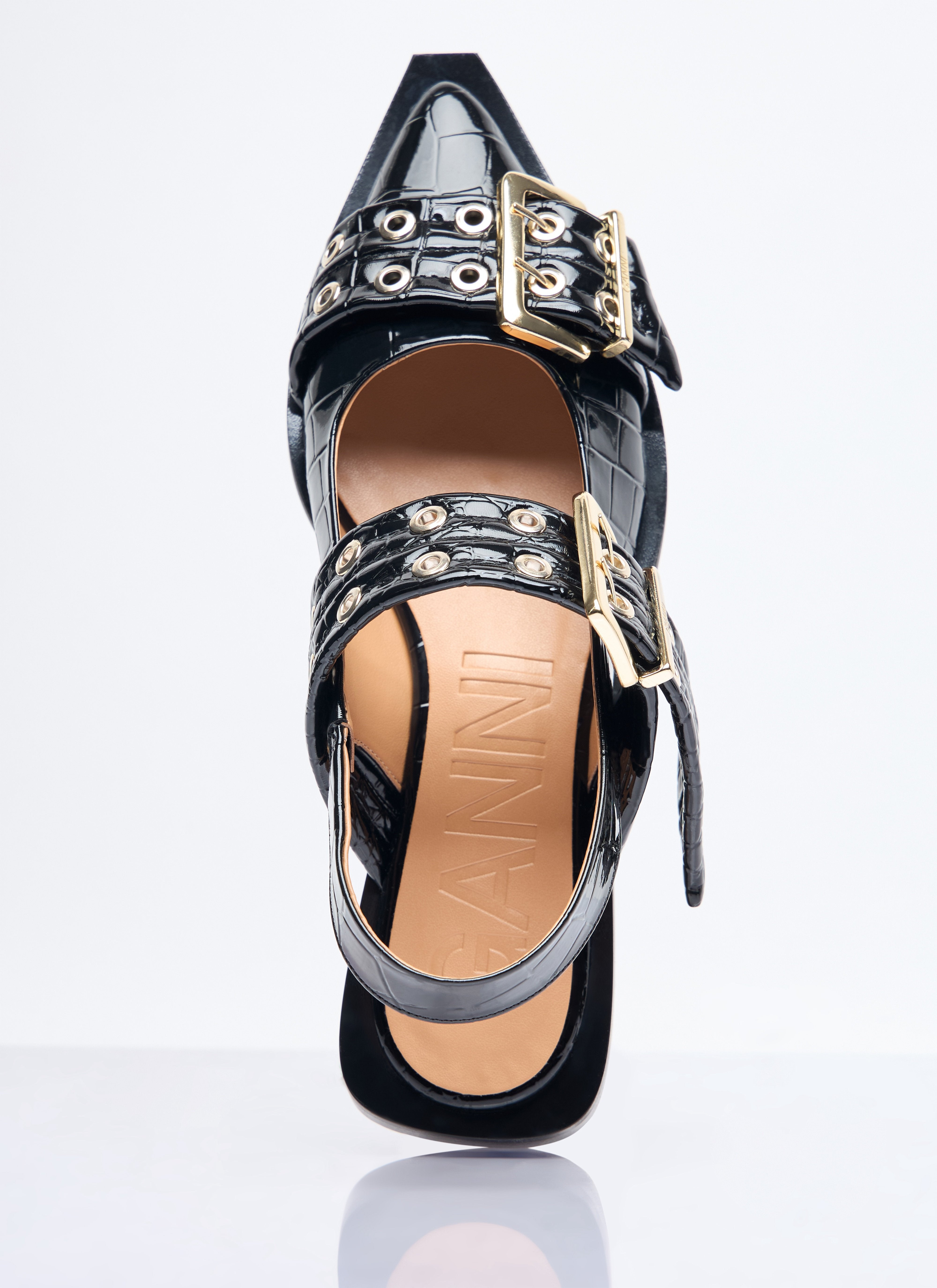 Ganni Women Feminine Buckle Ballerina Flats - 7