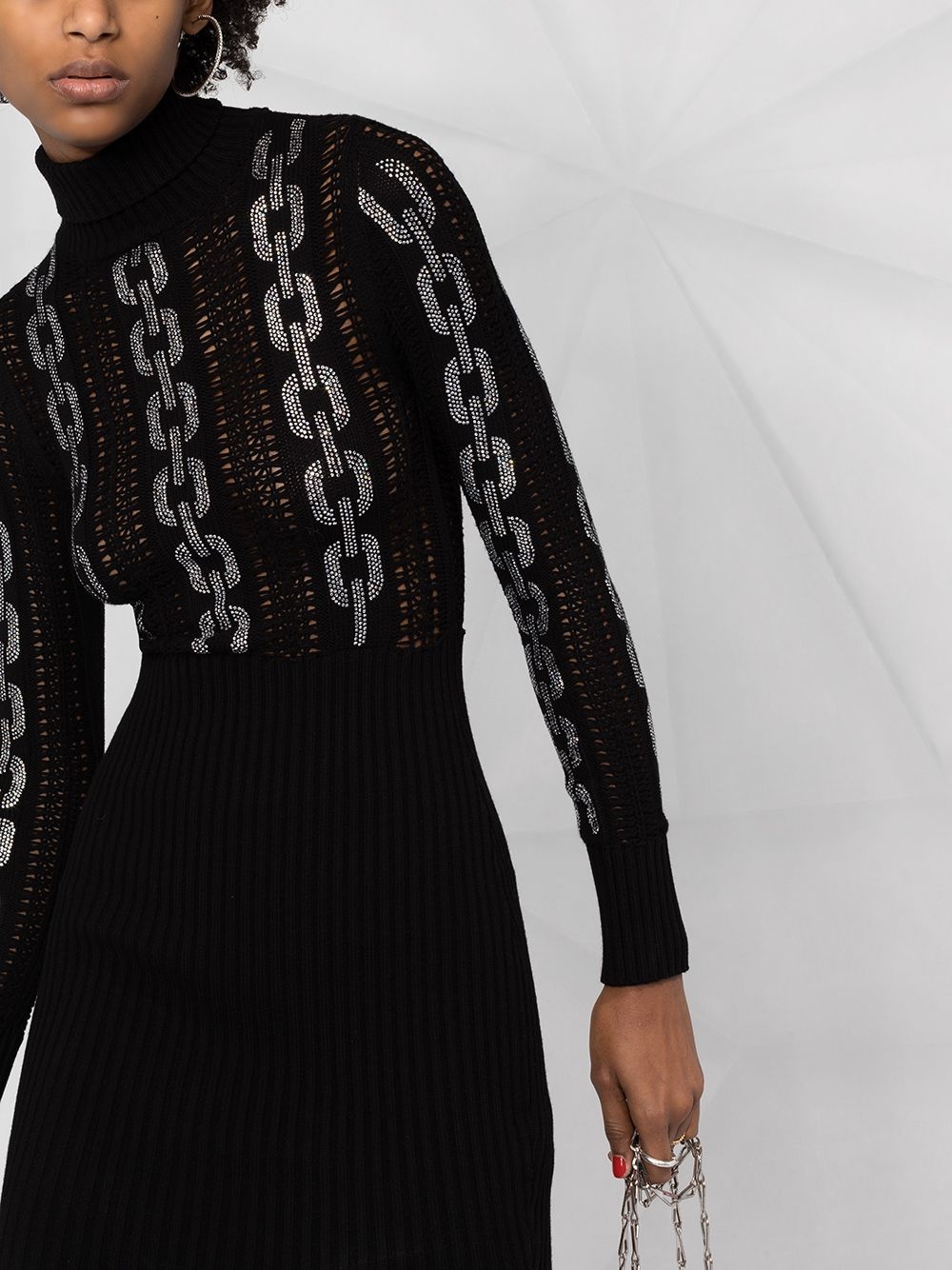 sequin chain knit dress - 3