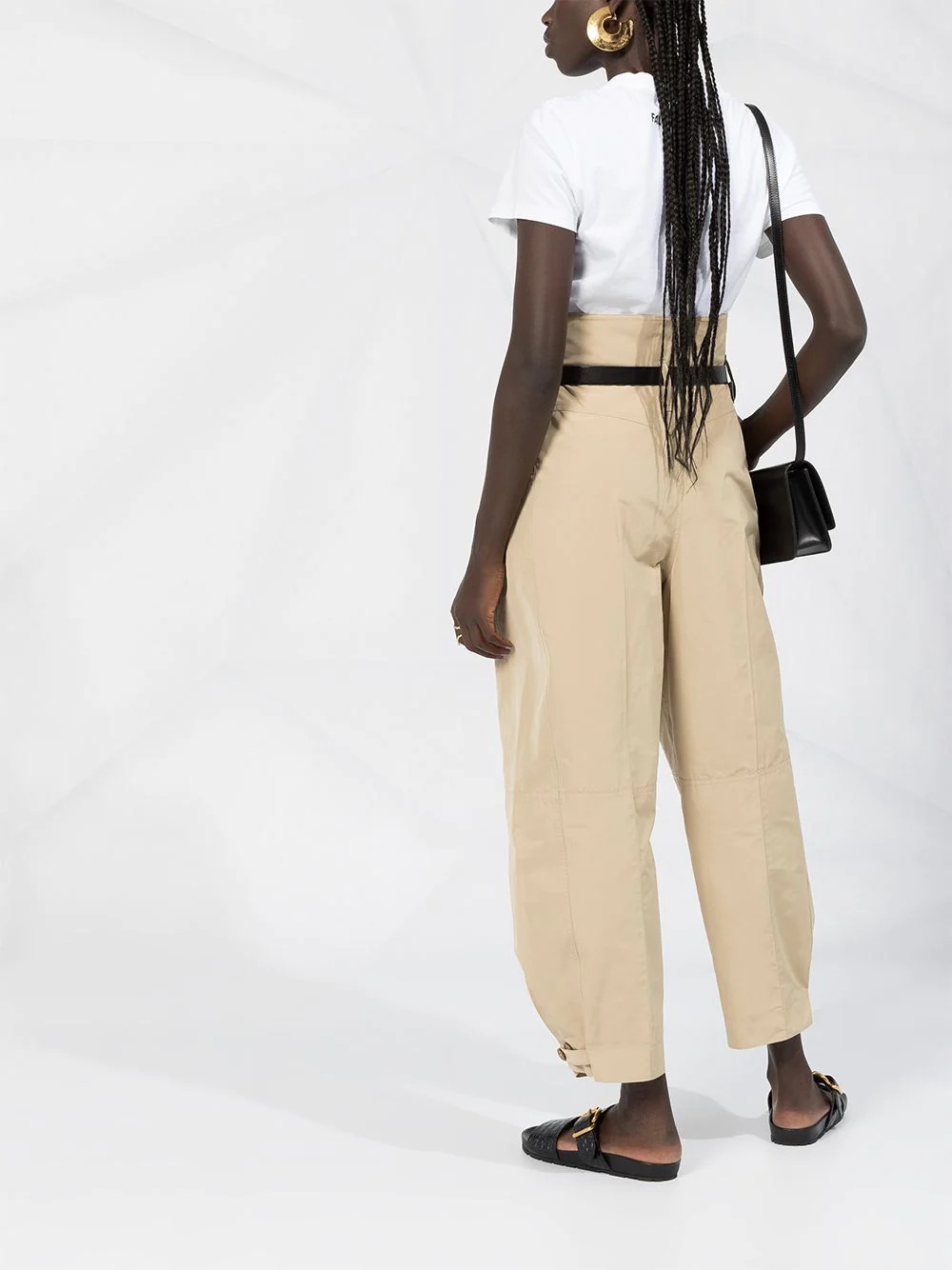 high-waisted cropped trousers - 4