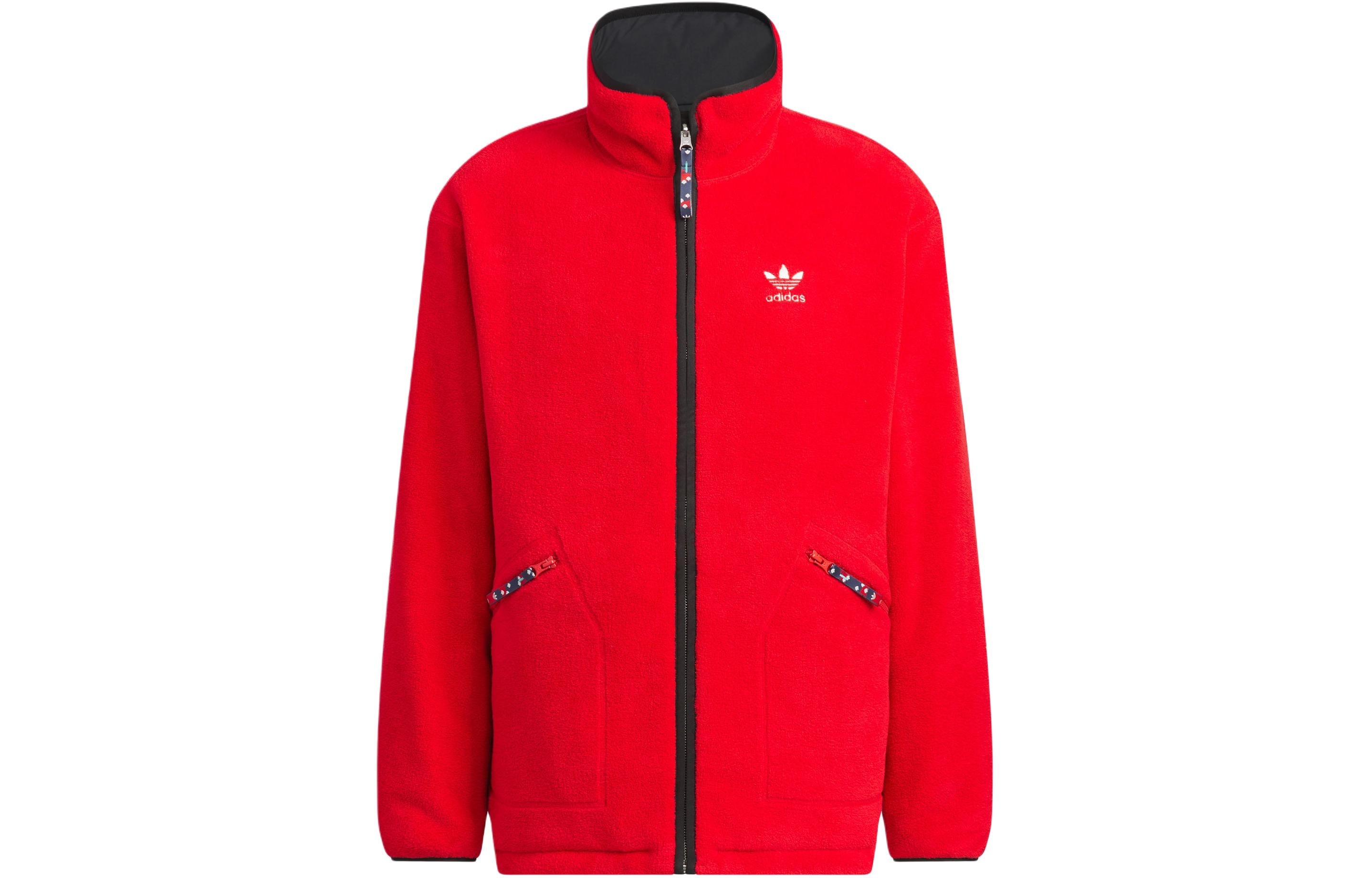 adidas Originals x Feifei Ruan Reversible Sherpa Jackets Asia Sizing 'Black Red' IX4209 - 3