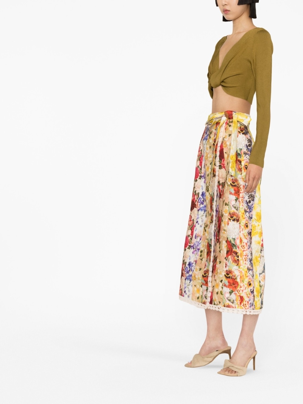 Wonderland floral-print wrap skirt - 3