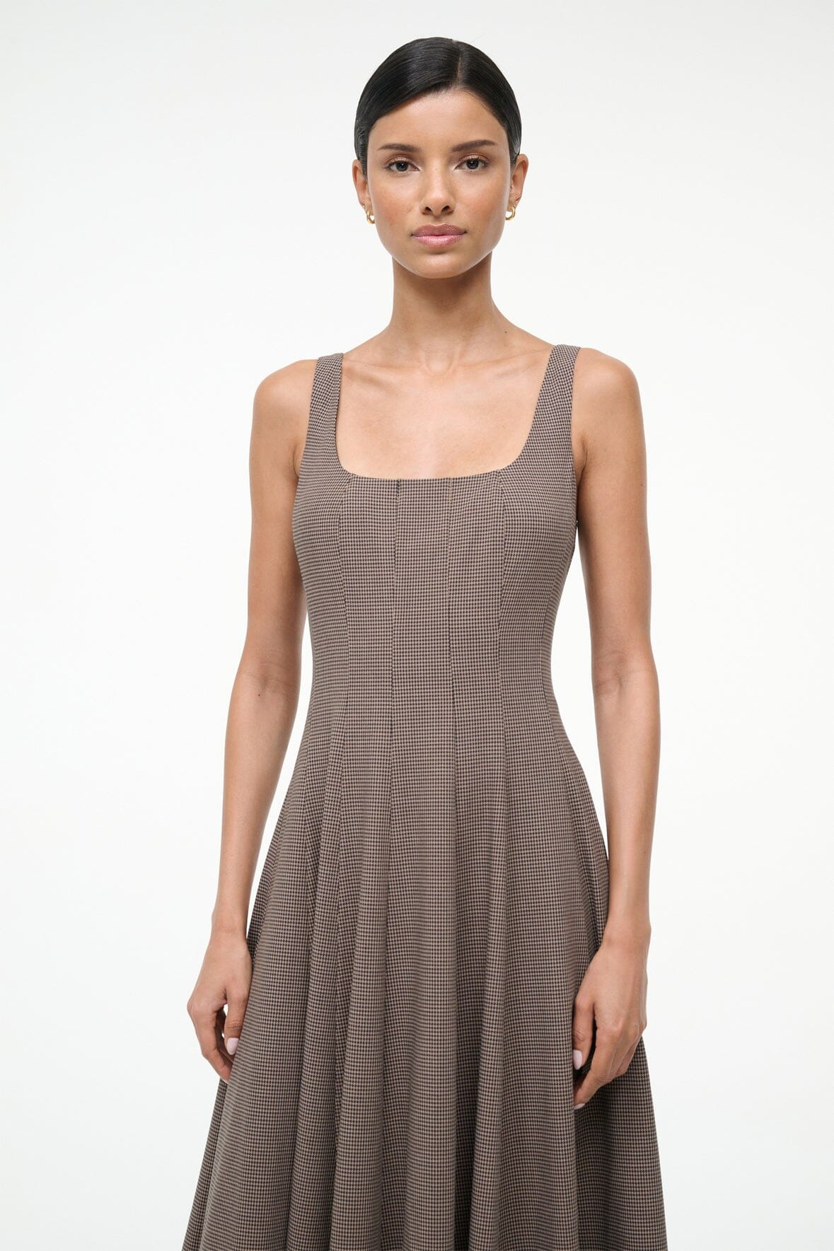 STAUD WELLS DRESS HOUNDSTOOTH - 7