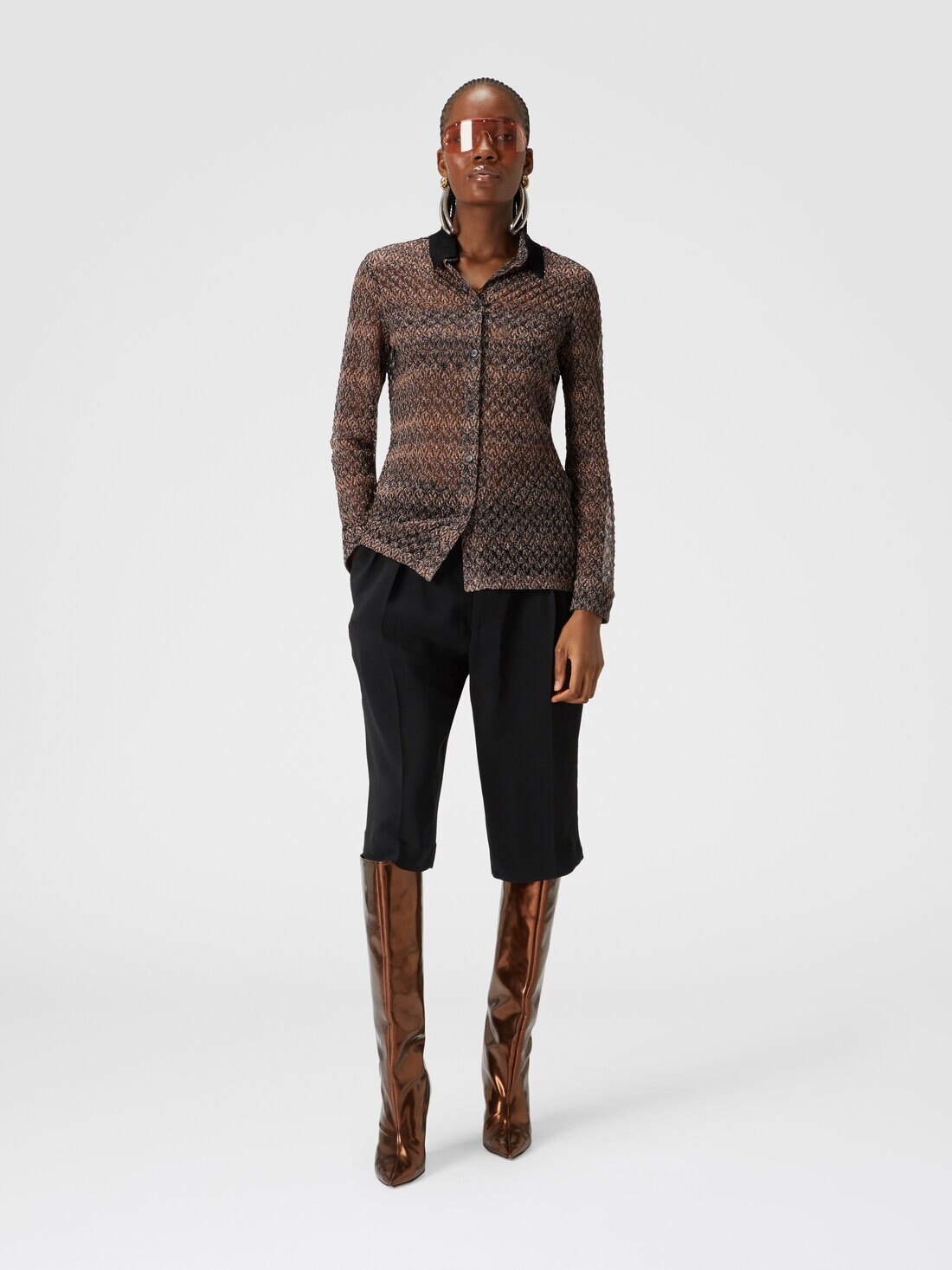 Lamé lace shirt - 2