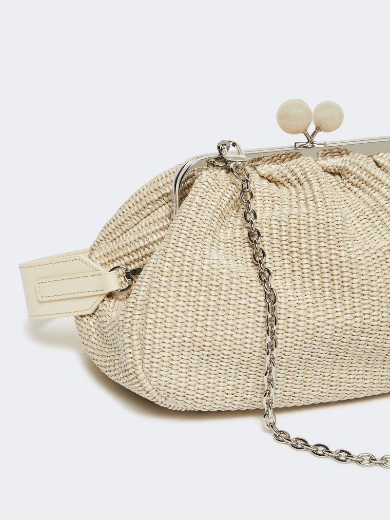 FORTUNA Medium raffia-effect Pasticcino bag - TURTLEDOVE 4