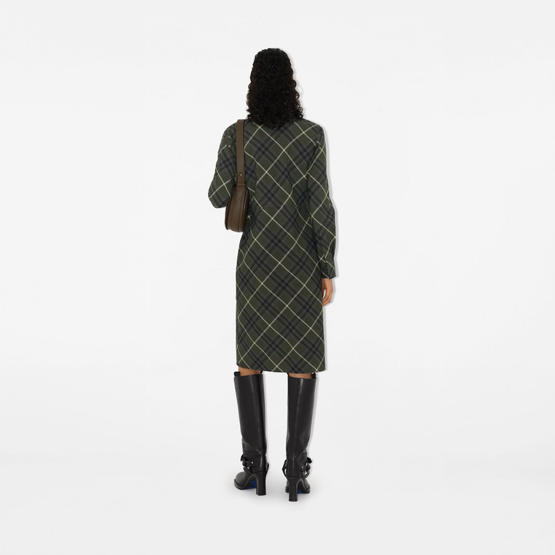Check Wool Blend Shirt Dress 4
