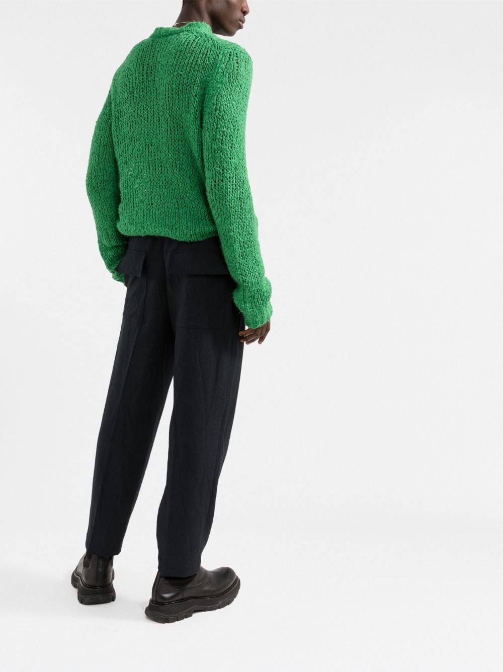 straight leg cotton trousers - 6