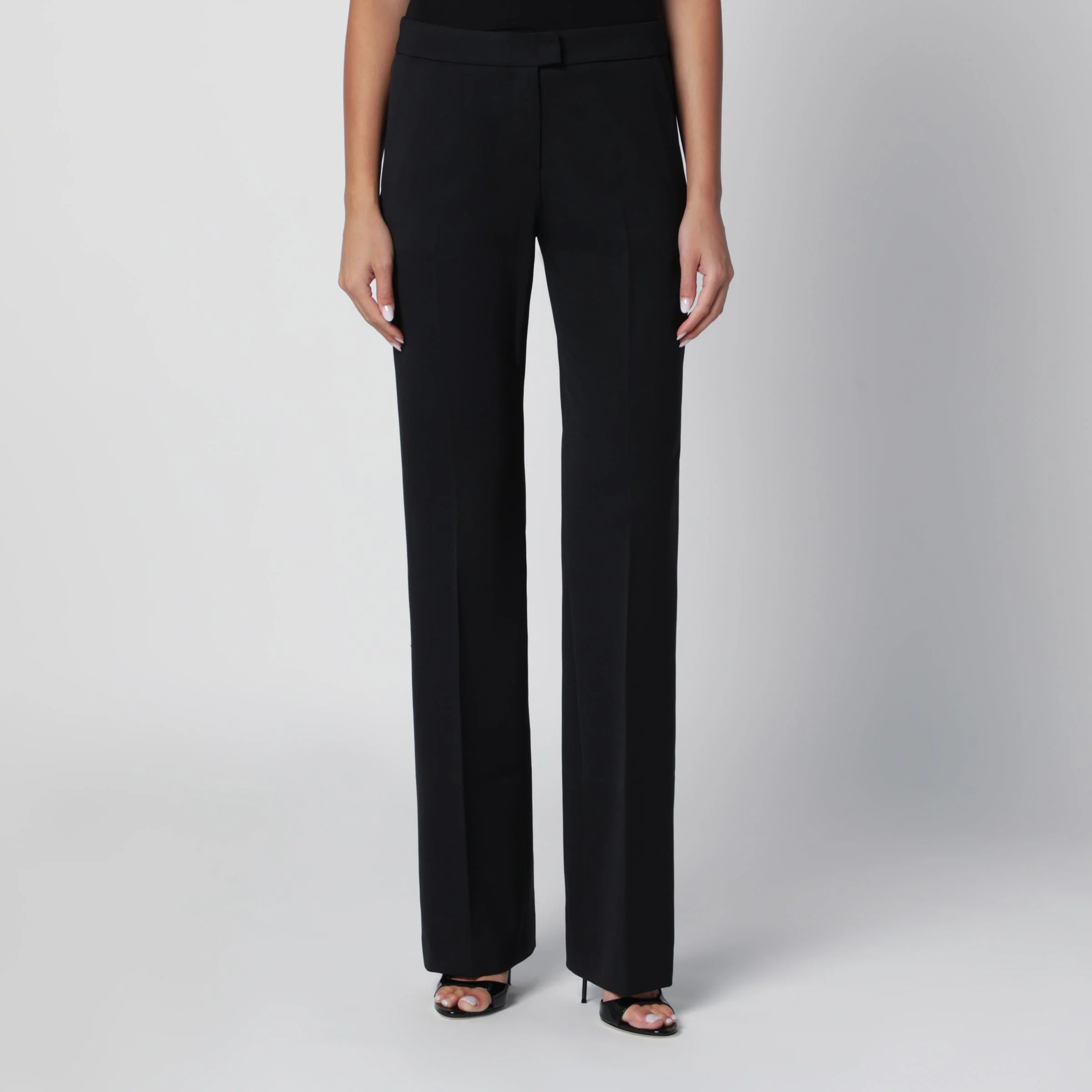 Gladys black virgin wool gabardine trousers - 1
