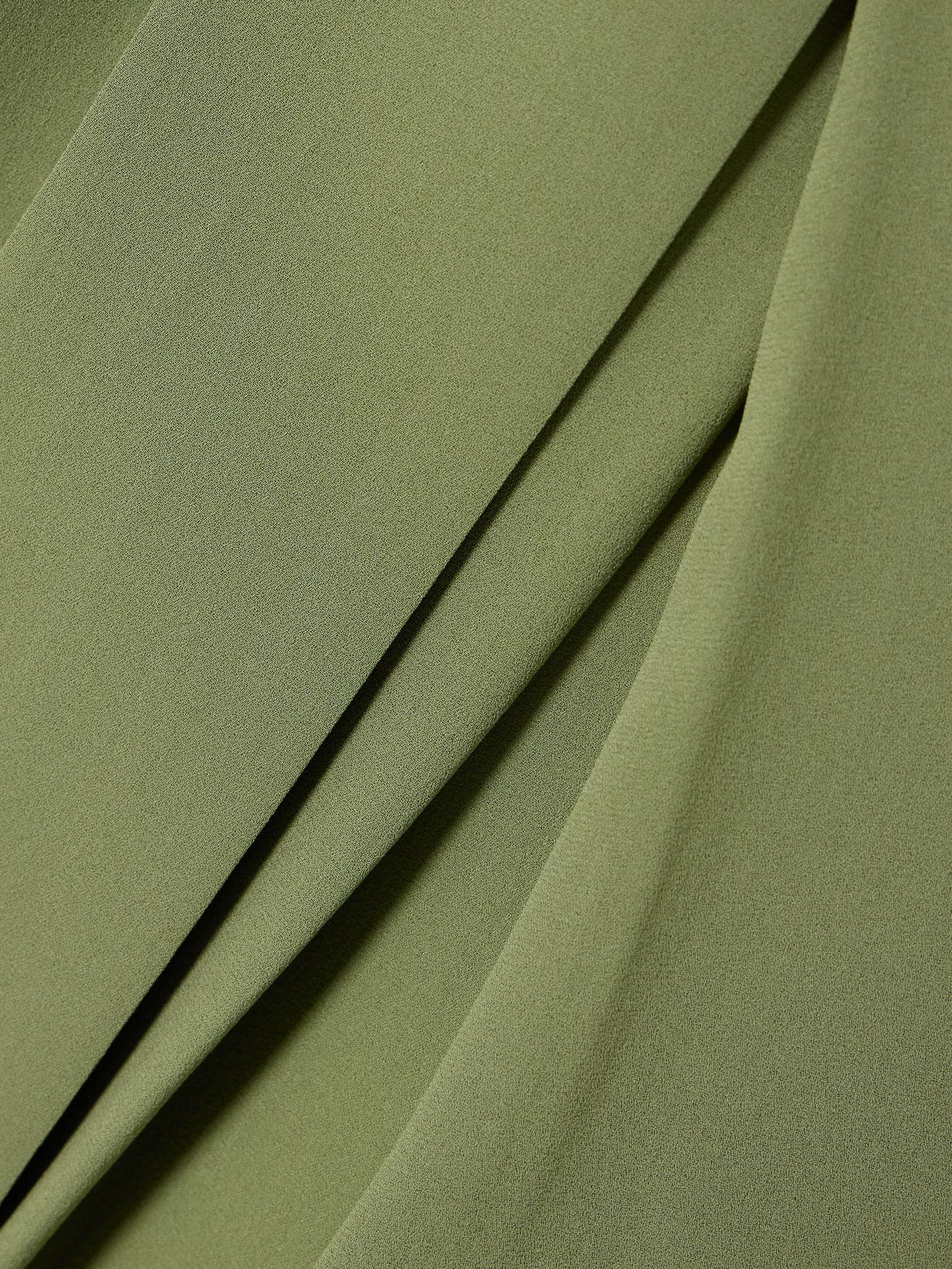 Gralan belted pleated silk-crepe tapered pants Light green - 4