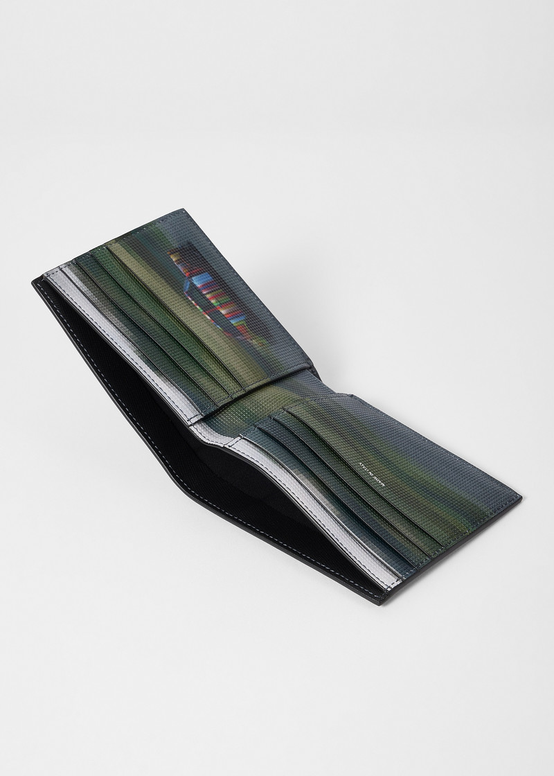Black Leather 'Pixelated Mini' Interior Billfold Wallet 3